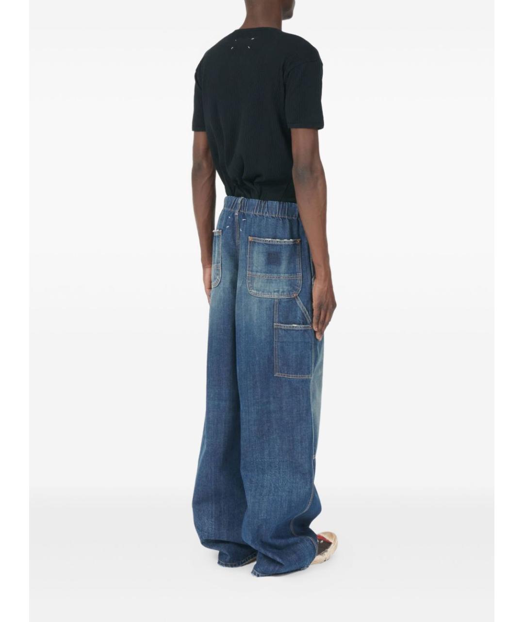 MAISON MARGIELA Синие хлопковые прямые джинсы, фото 3