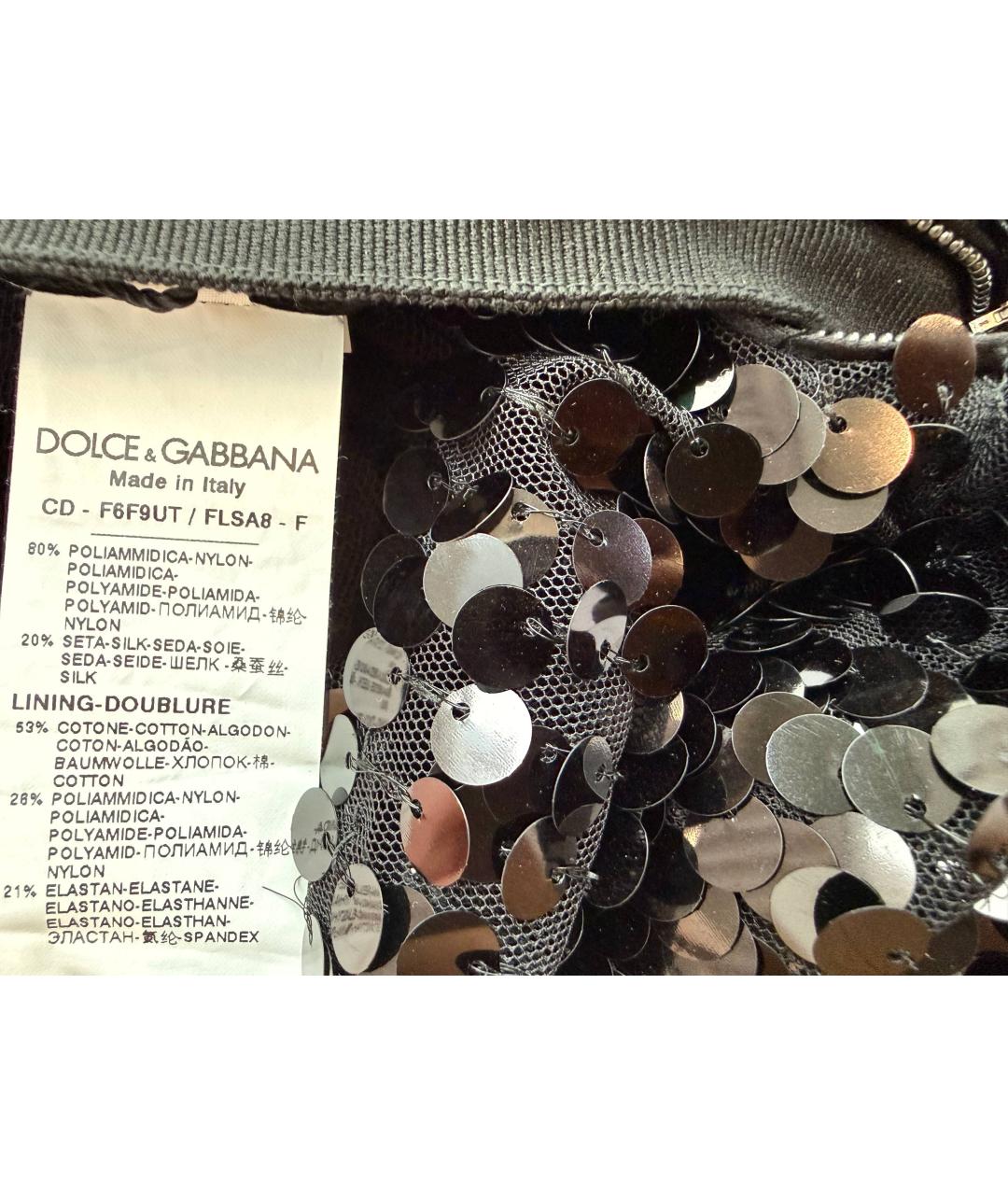 DOLCE&GABBANA Черное полиамидовое вечернее платье, фото 8