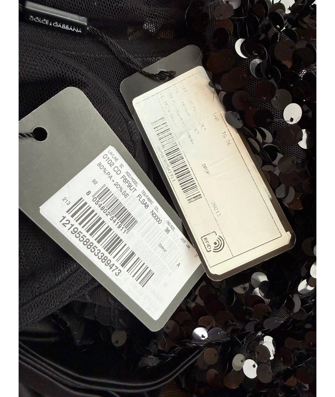 DOLCE&GABBANA Черное полиамидовое вечернее платье, фото 9