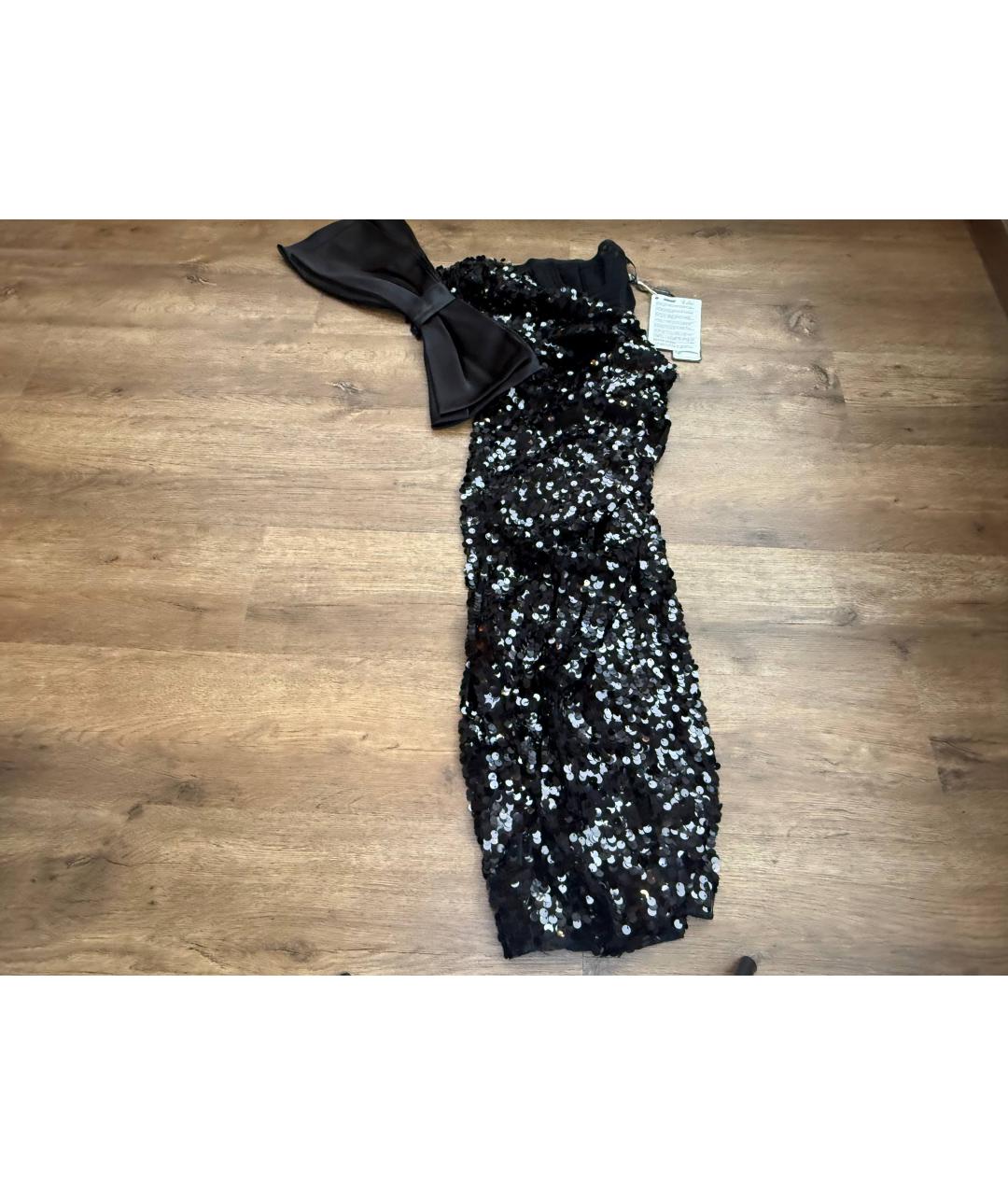 DOLCE&GABBANA Черное полиамидовое вечернее платье, фото 7