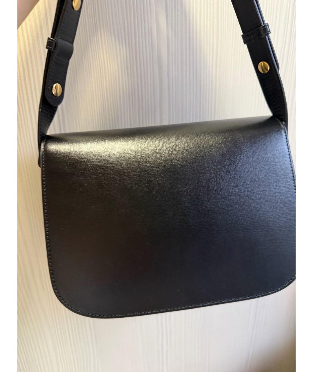 GUCCI Черная кожаная сумка через плечо, фото 3