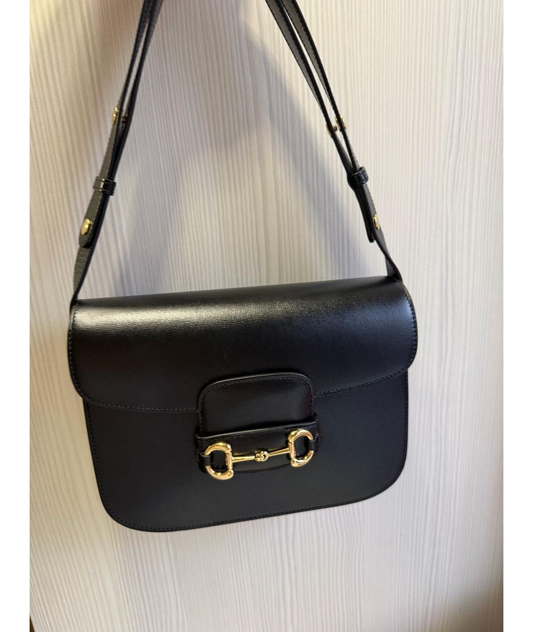 GUCCI Черная кожаная сумка через плечо, фото 2