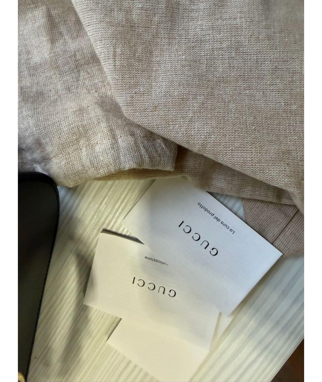 GUCCI Черная кожаная сумка через плечо, фото 5