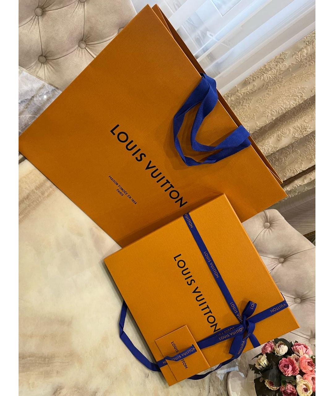 LOUIS VUITTON Бежевый шелковый платок, фото 6