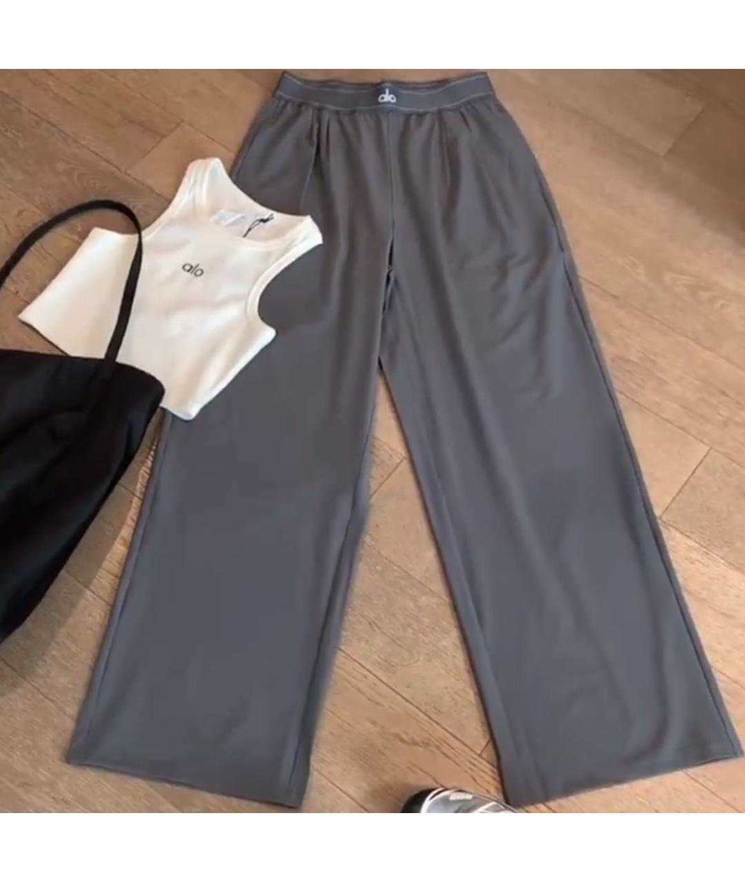 ALO YOGA Серые спортивные брюки и шорты, фото 4