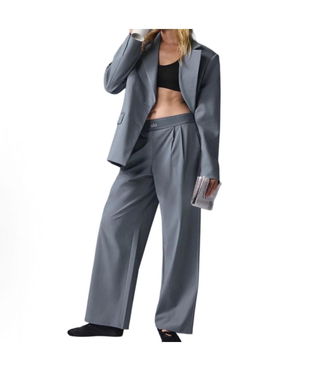 ALO YOGA Серые спортивные брюки и шорты, фото 3