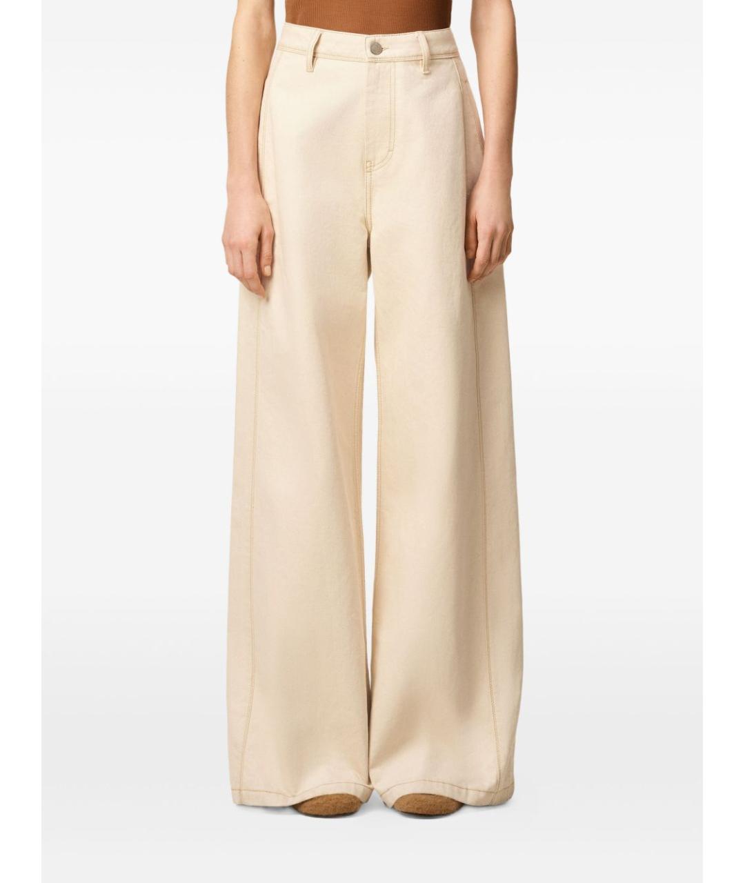 Ami Paris Бежевые хлопковые прямые джинсы, фото 5