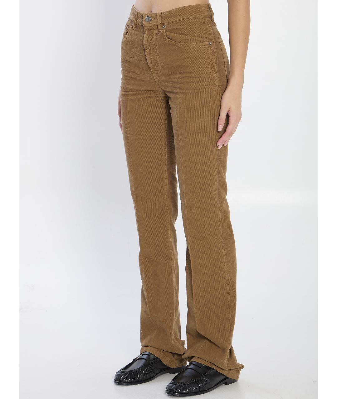 SAINT LAURENT Бежевые хлопковые прямые джинсы, фото 3