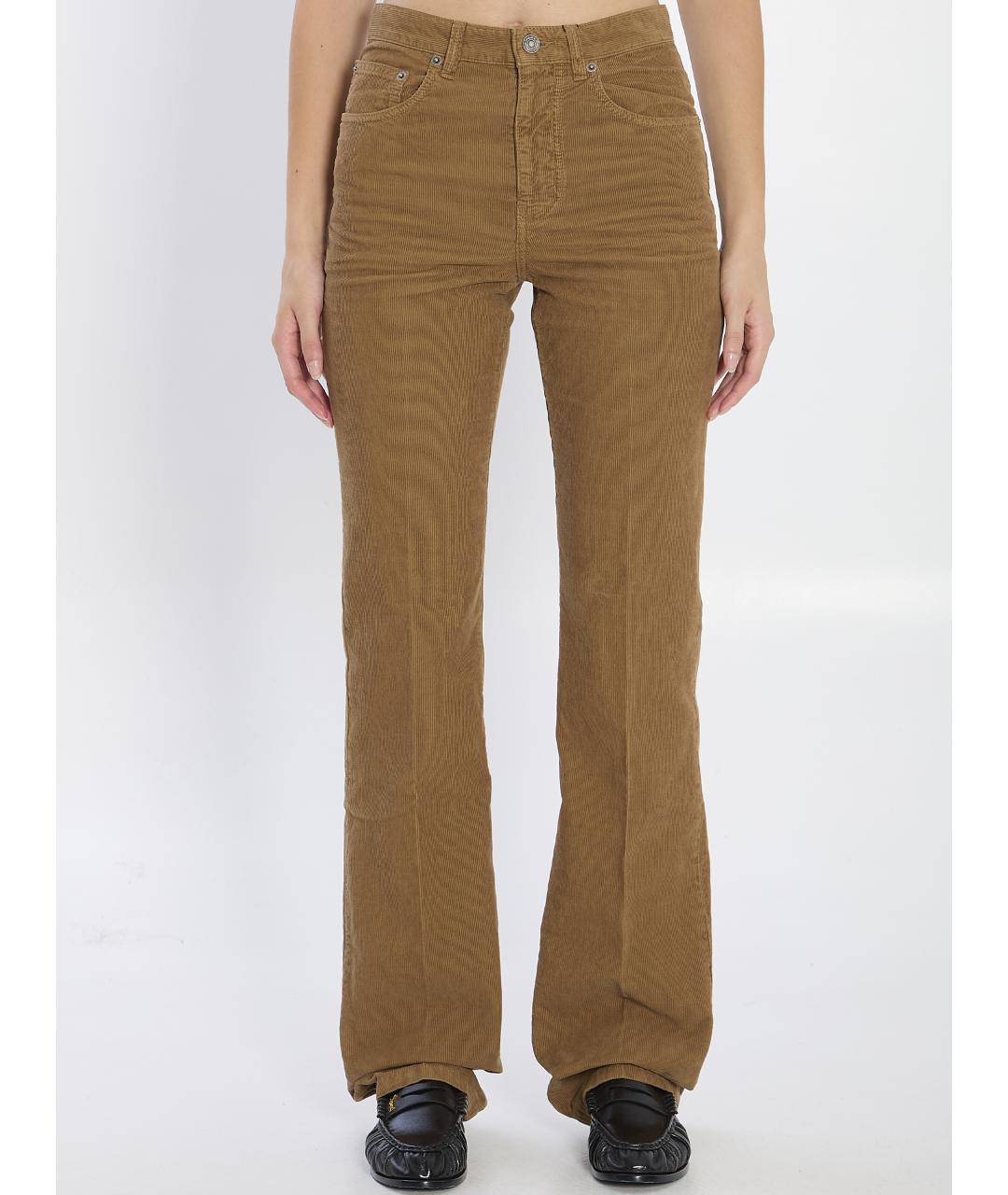 SAINT LAURENT Бежевые хлопковые прямые джинсы, фото 2