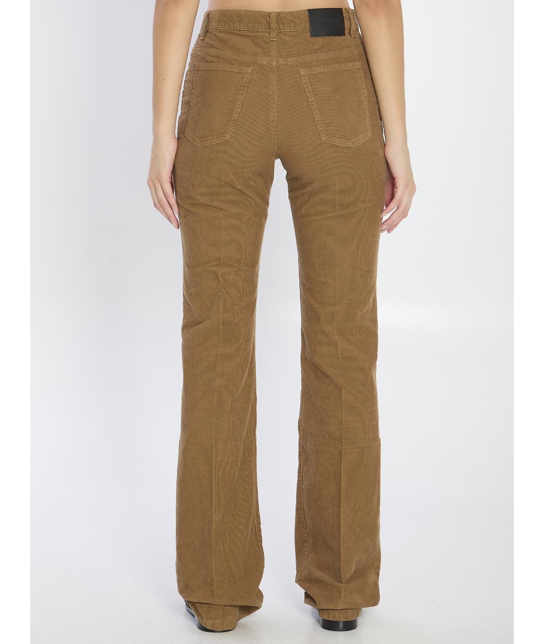 SAINT LAURENT Бежевые хлопковые прямые джинсы, фото 5