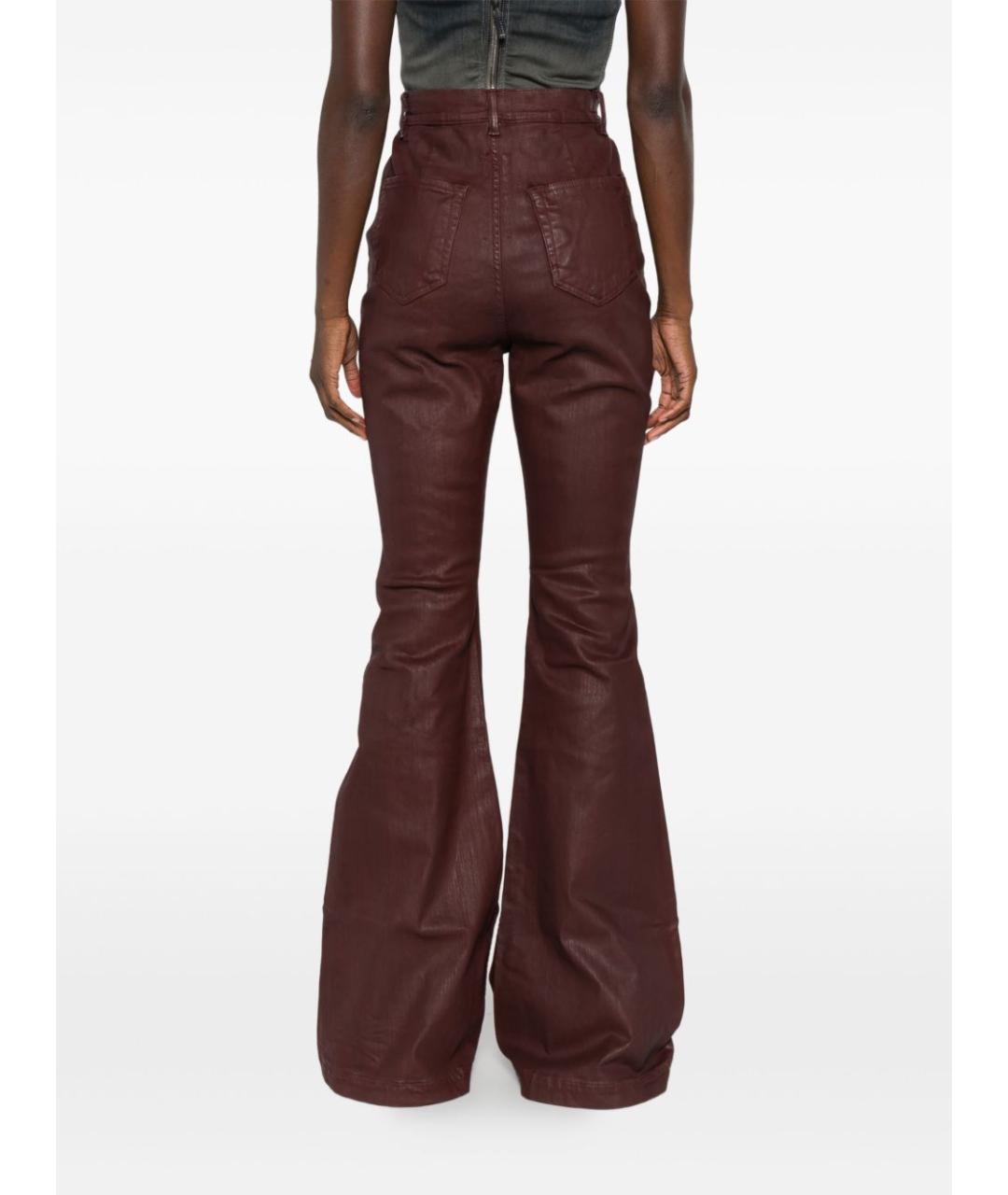 RICK OWENS DRKSHDW Бордовые хлопковые джинсы клеш, фото 4