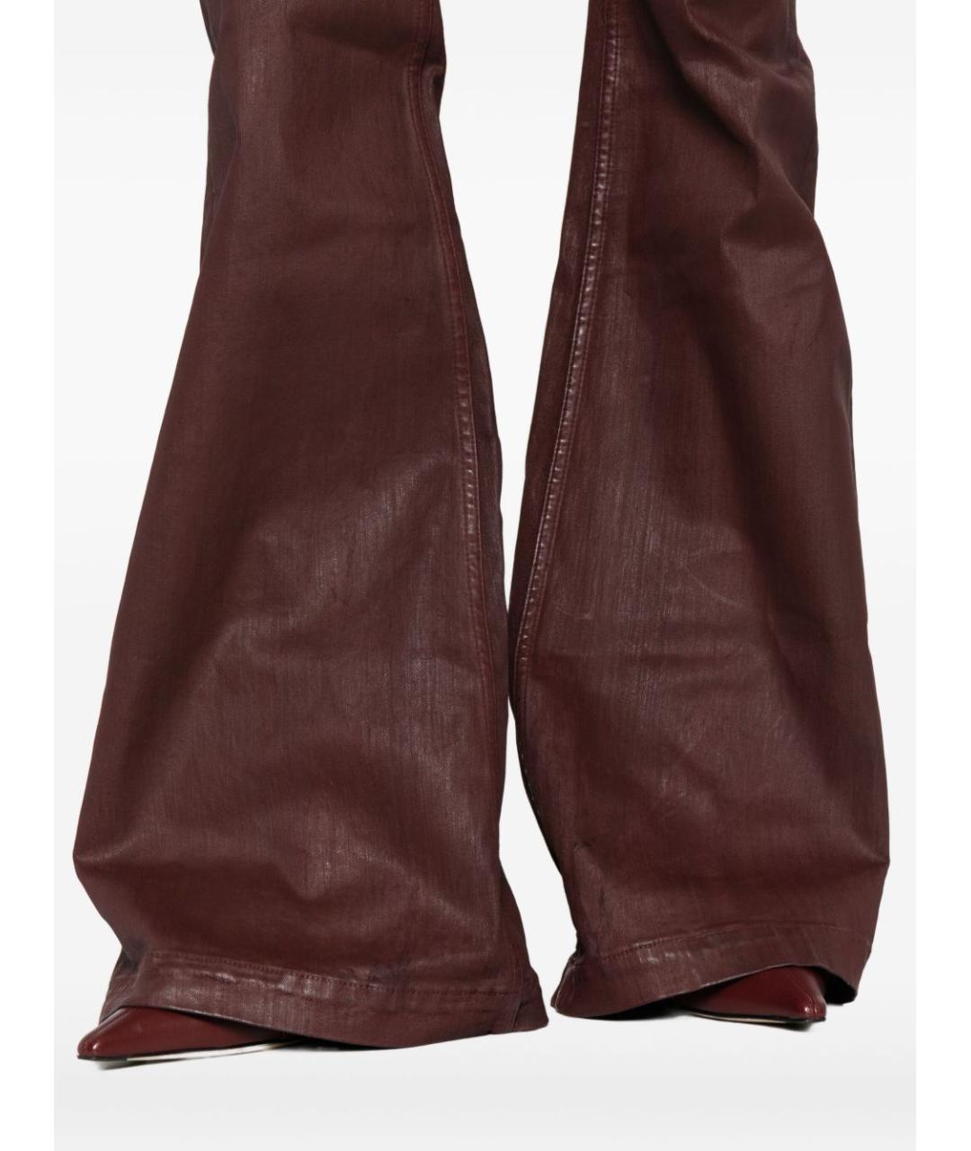 RICK OWENS DRKSHDW Бордовые хлопковые джинсы клеш, фото 5