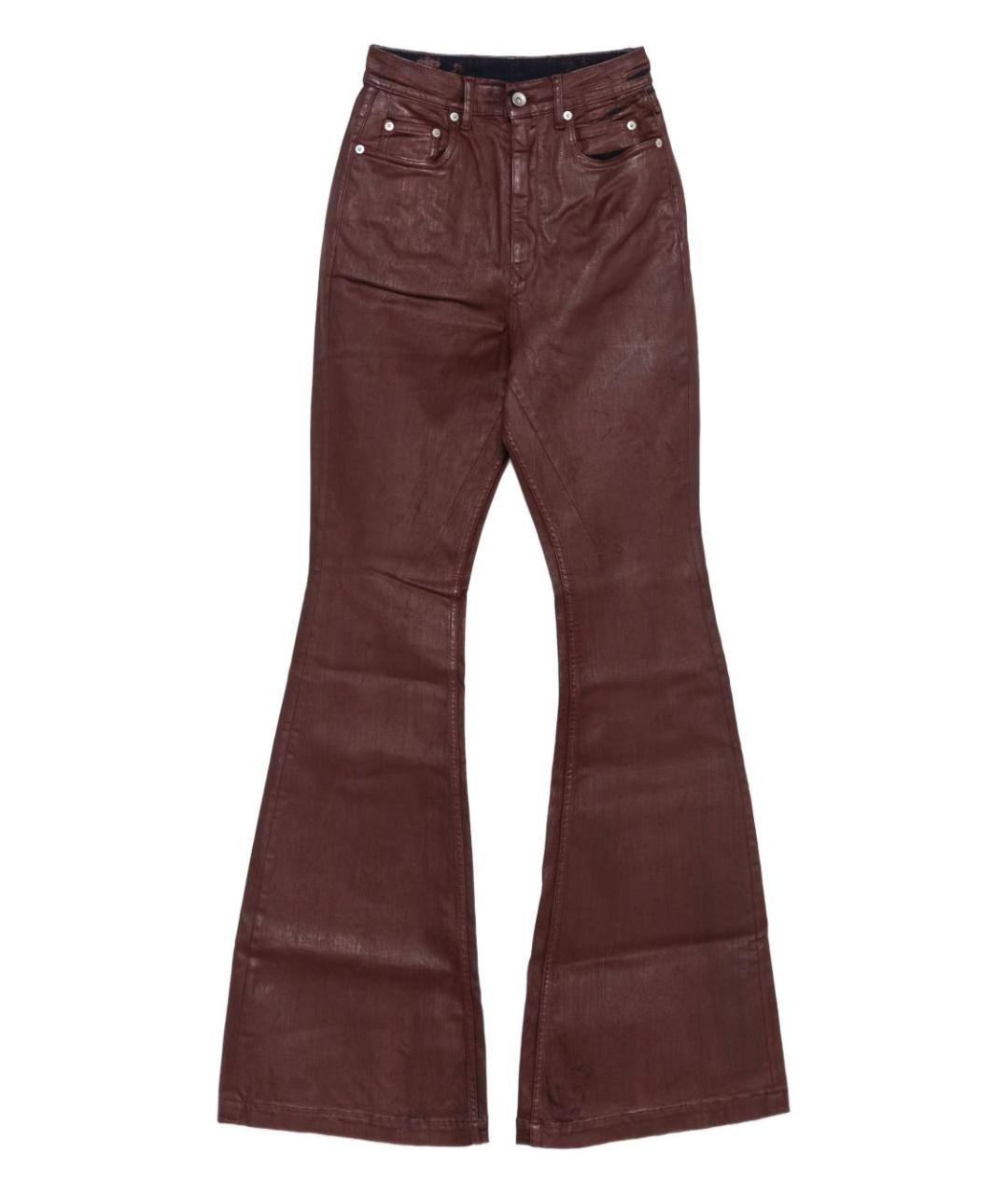 RICK OWENS DRKSHDW Бордовые хлопковые джинсы клеш, фото 1