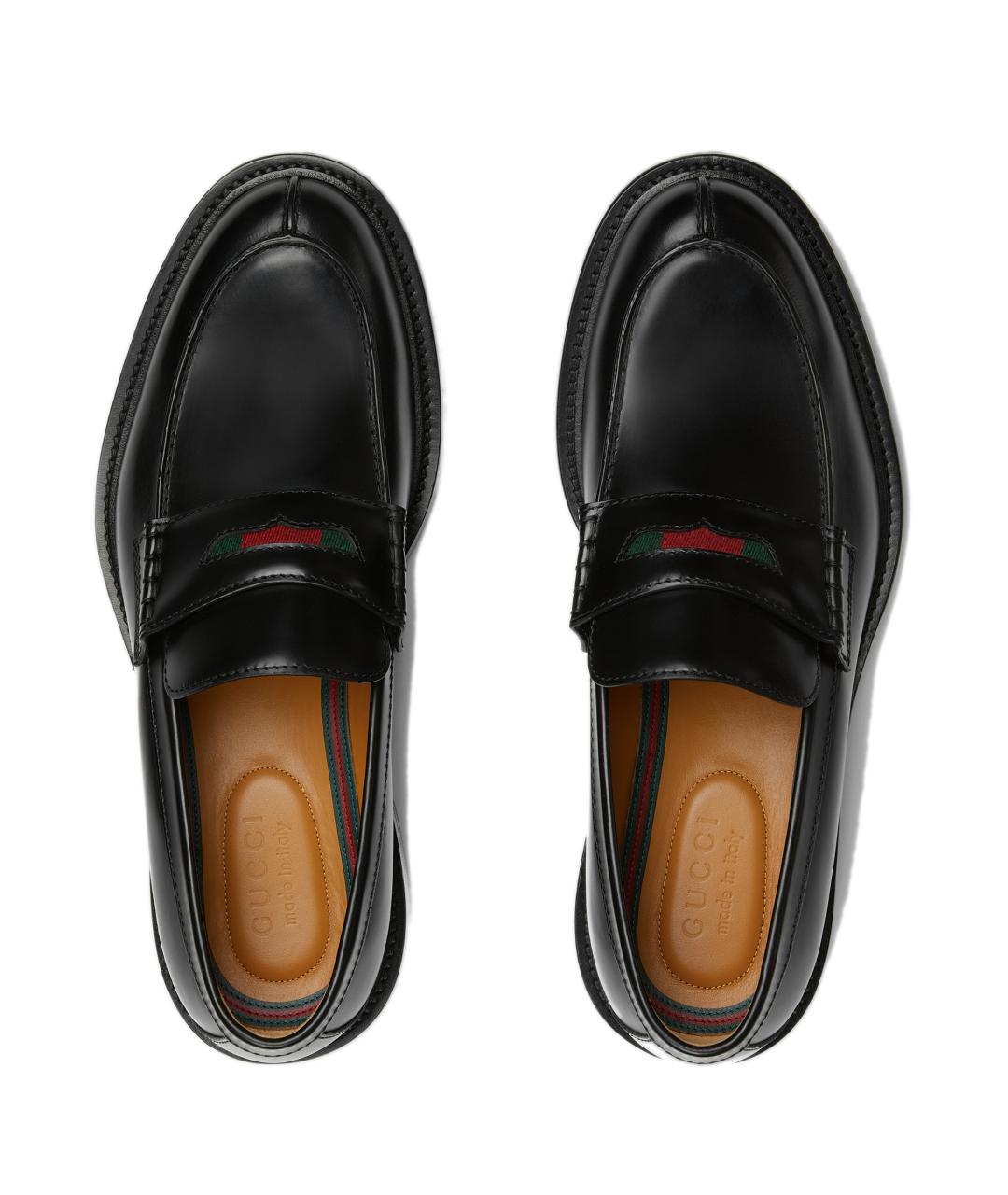 GUCCI Черные кожаные лоферы, фото 5