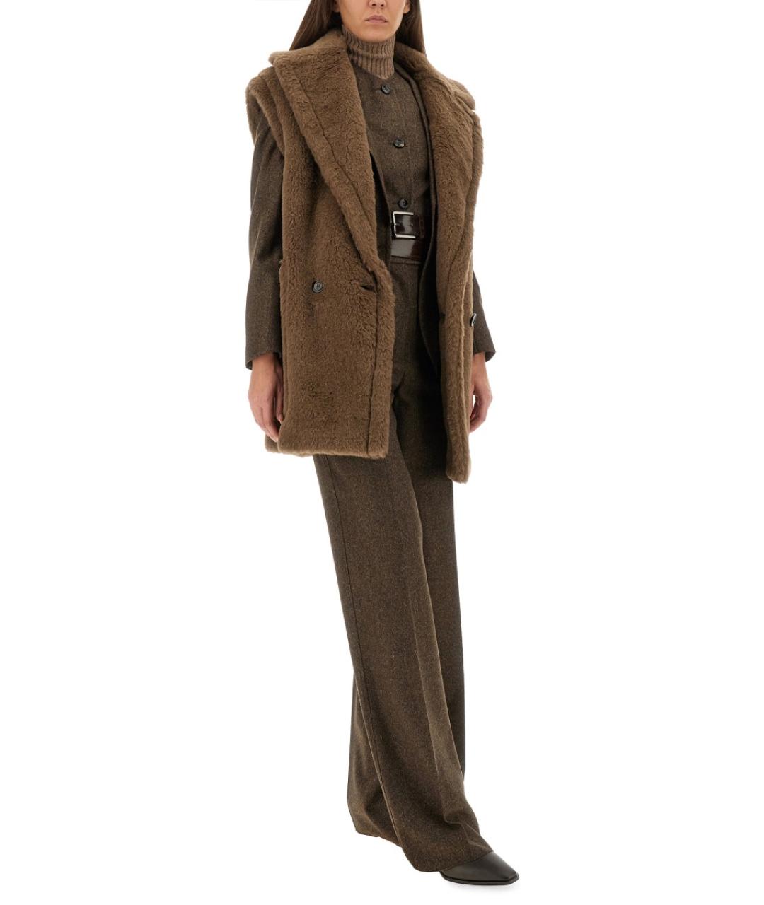 MAX MARA Коричневый шерстяной жилет, фото 5