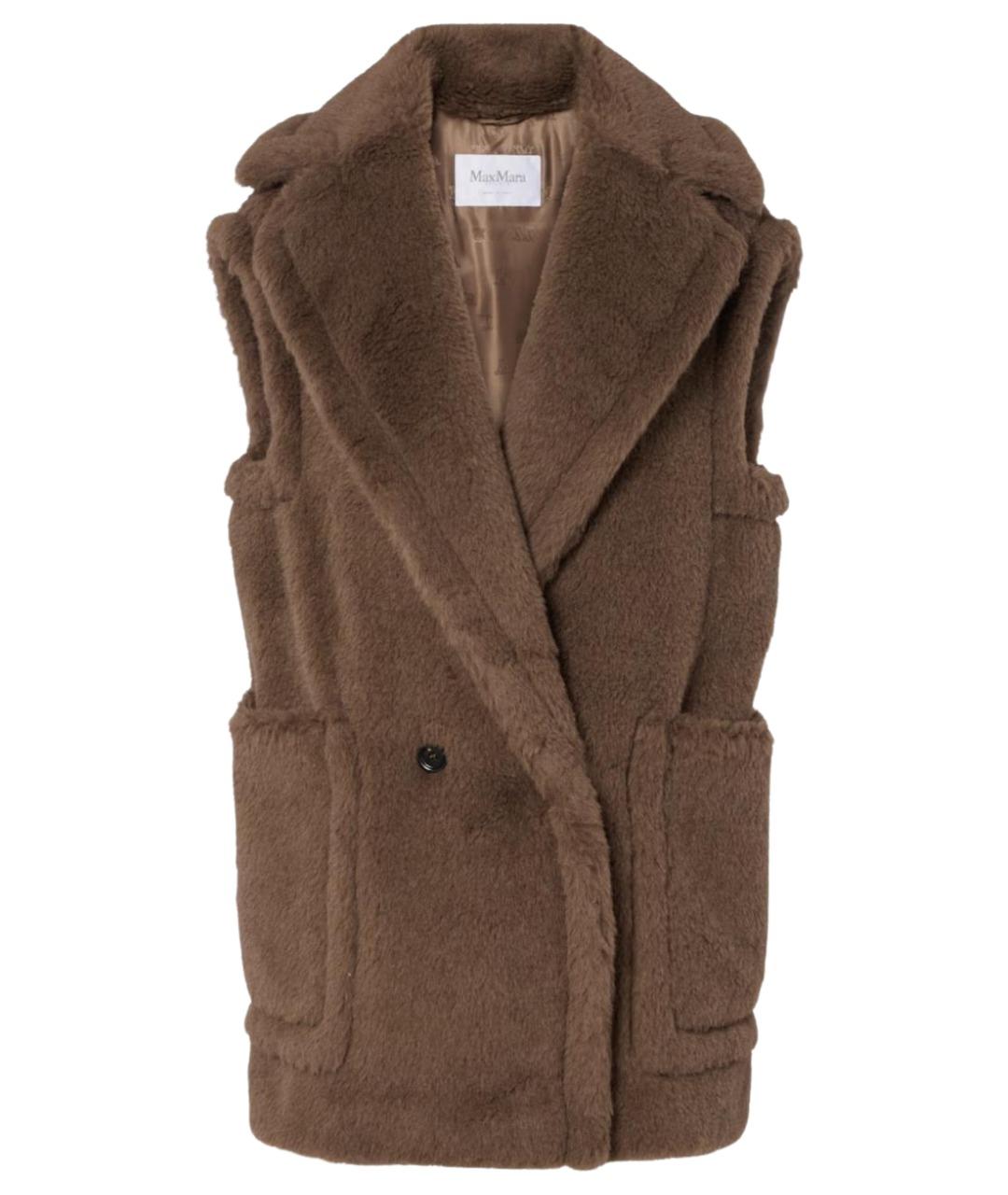 MAX MARA Коричневый шерстяной жилет, фото 1