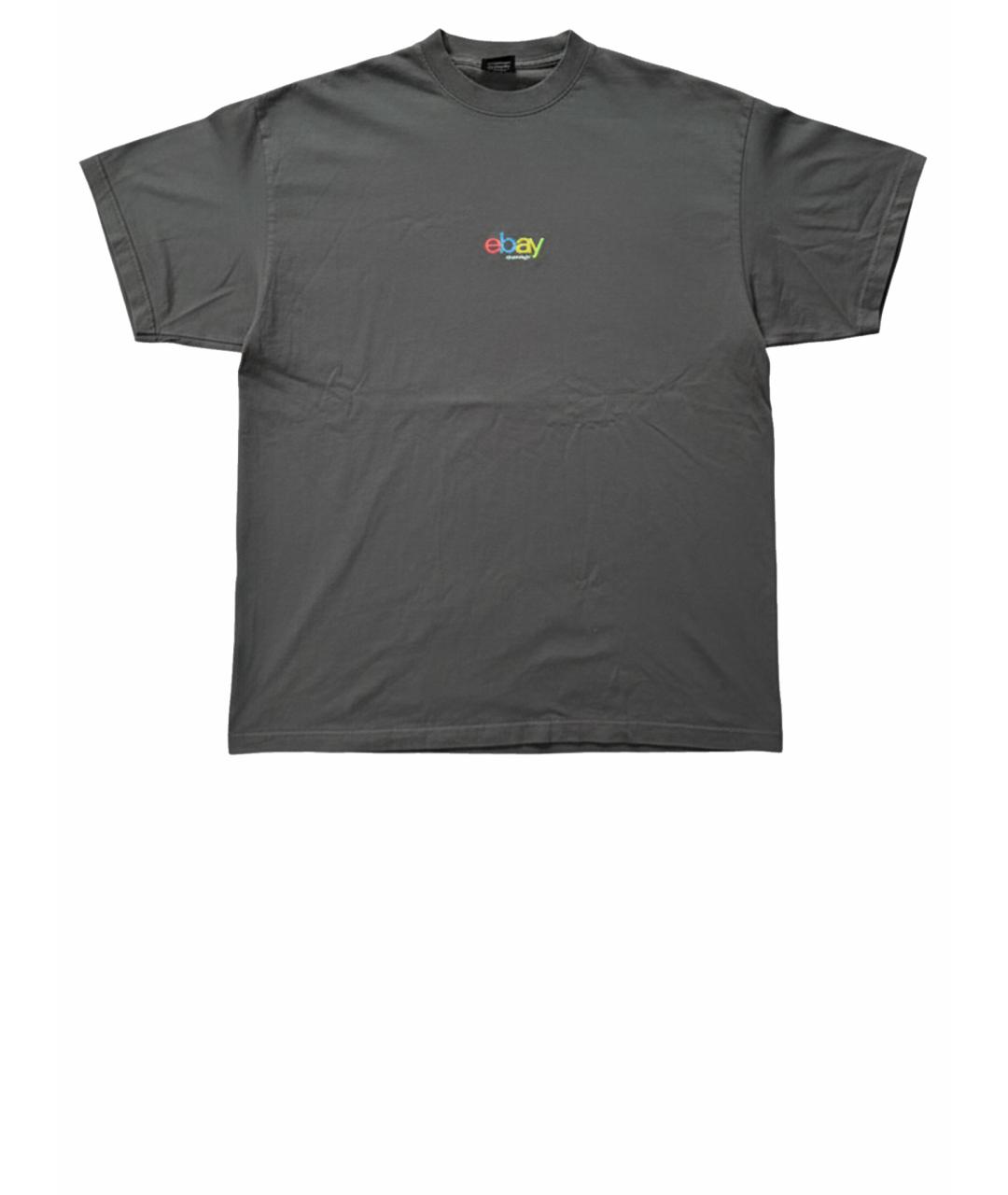 BALENCIAGA Черная хлопковая футболка, фото 1