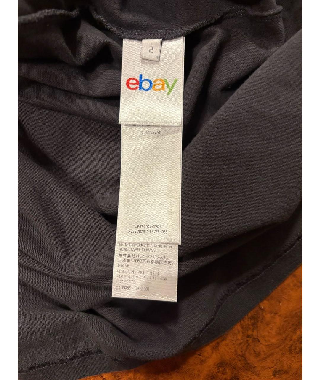 BALENCIAGA Черная хлопковая футболка, фото 5