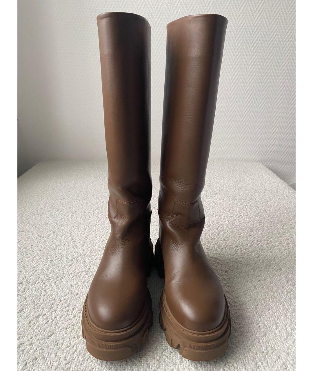 GIA COUTURE Коричневые кожаные сапоги, фото 2