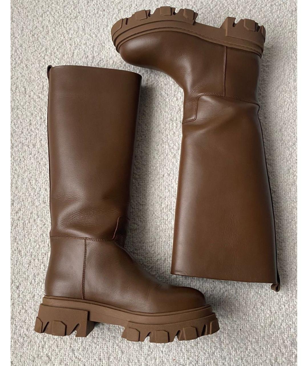 GIA COUTURE Коричневые кожаные сапоги, фото 9