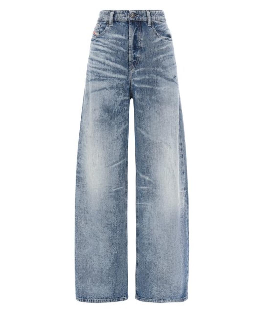 DIESEL Голубые хлопковые прямые джинсы, фото 1
