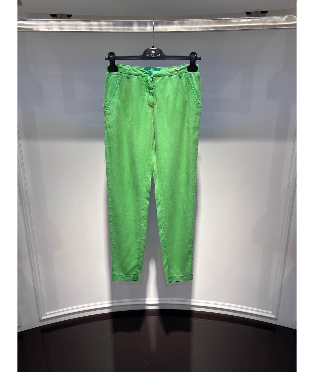 ETRO Зеленые хлопковые брюки узкие, фото 3