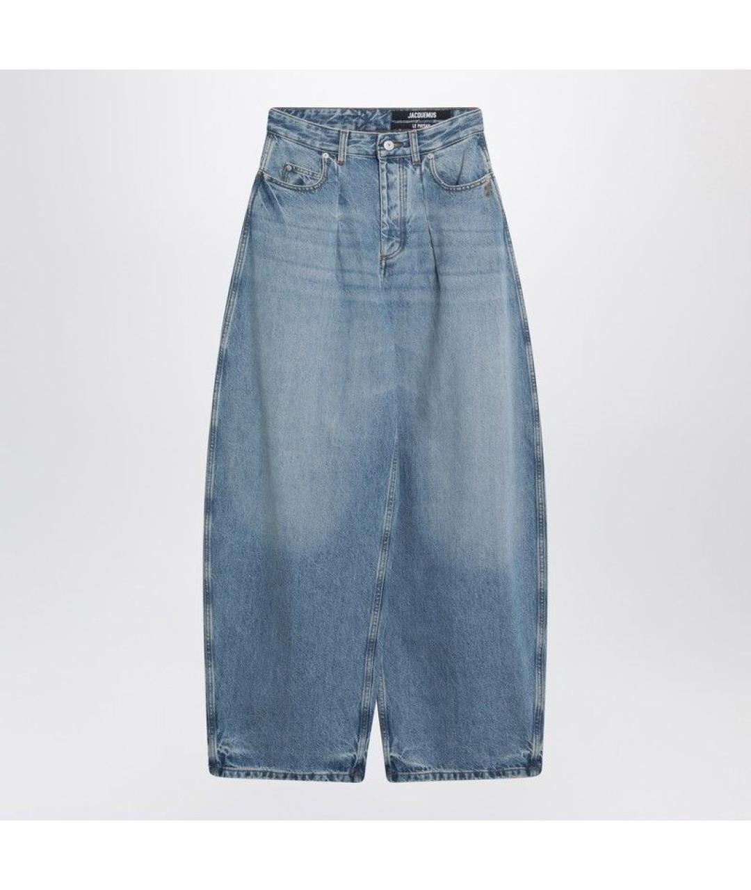 JACQUEMUS Синие хлопковые прямые джинсы, фото 5