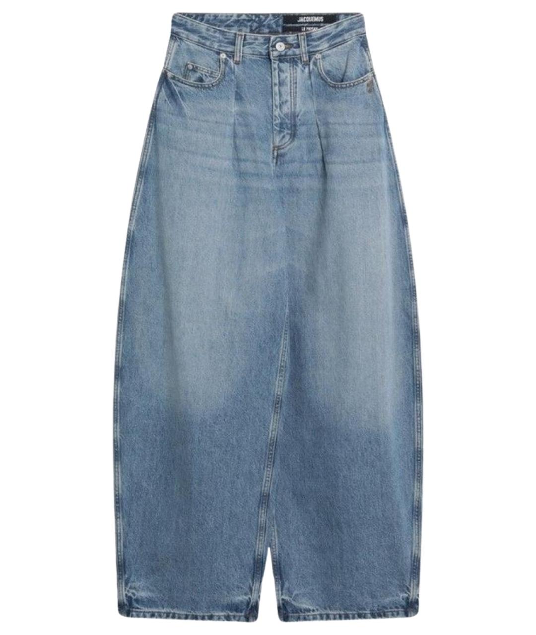 JACQUEMUS Синие хлопковые прямые джинсы, фото 1