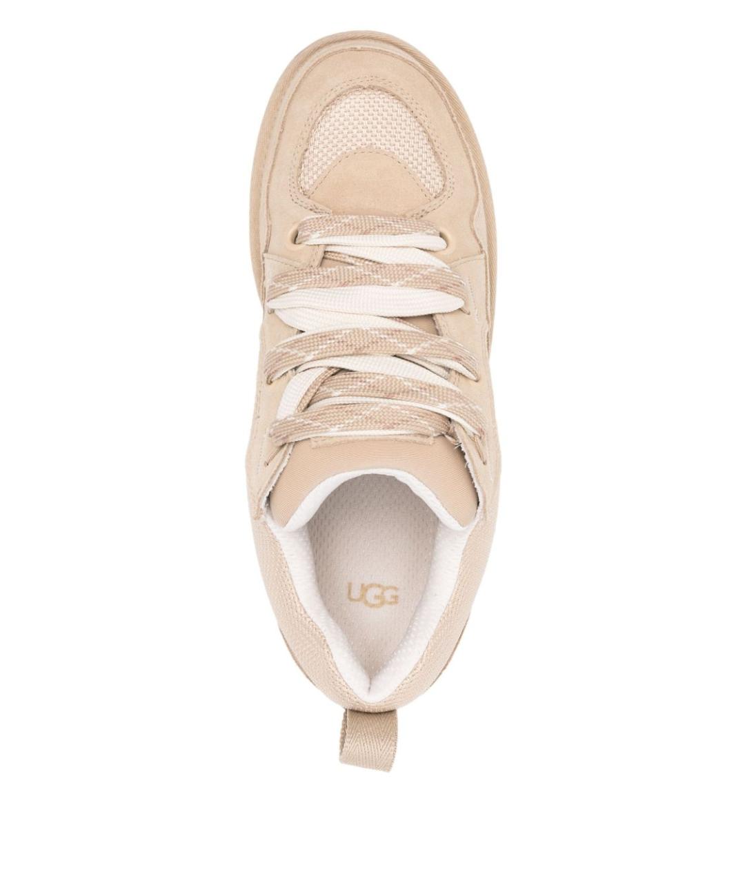 UGG AUSTRALIA Бежевые замшевые низкие кроссовки / кеды, фото 3