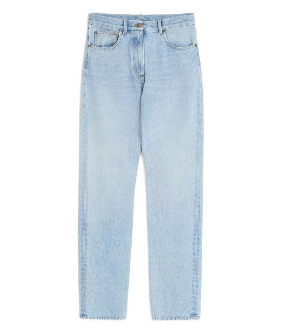 VALENTINO Синие хлопковые прямые джинсы, фото 1