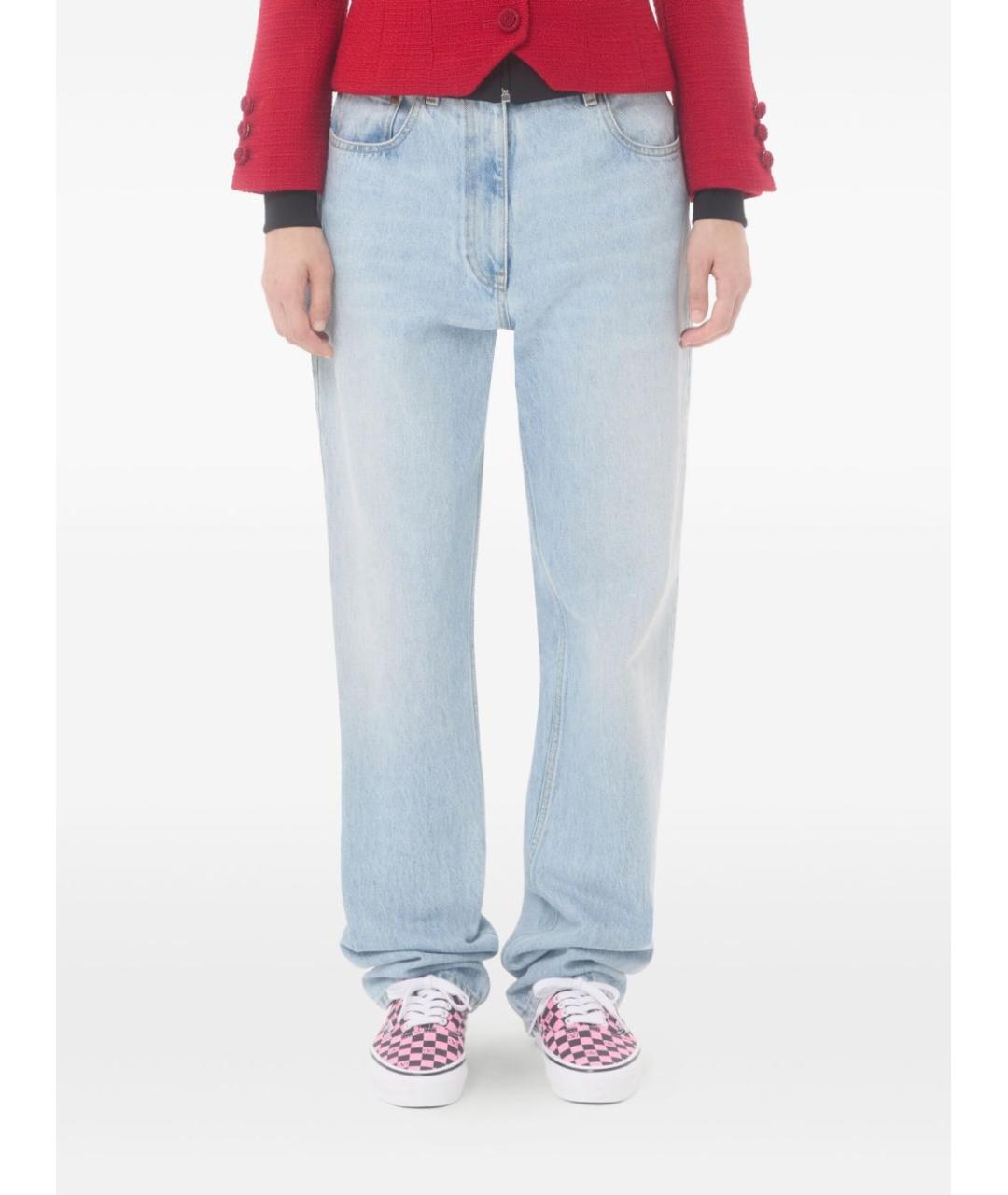 VALENTINO Синие хлопковые прямые джинсы, фото 4