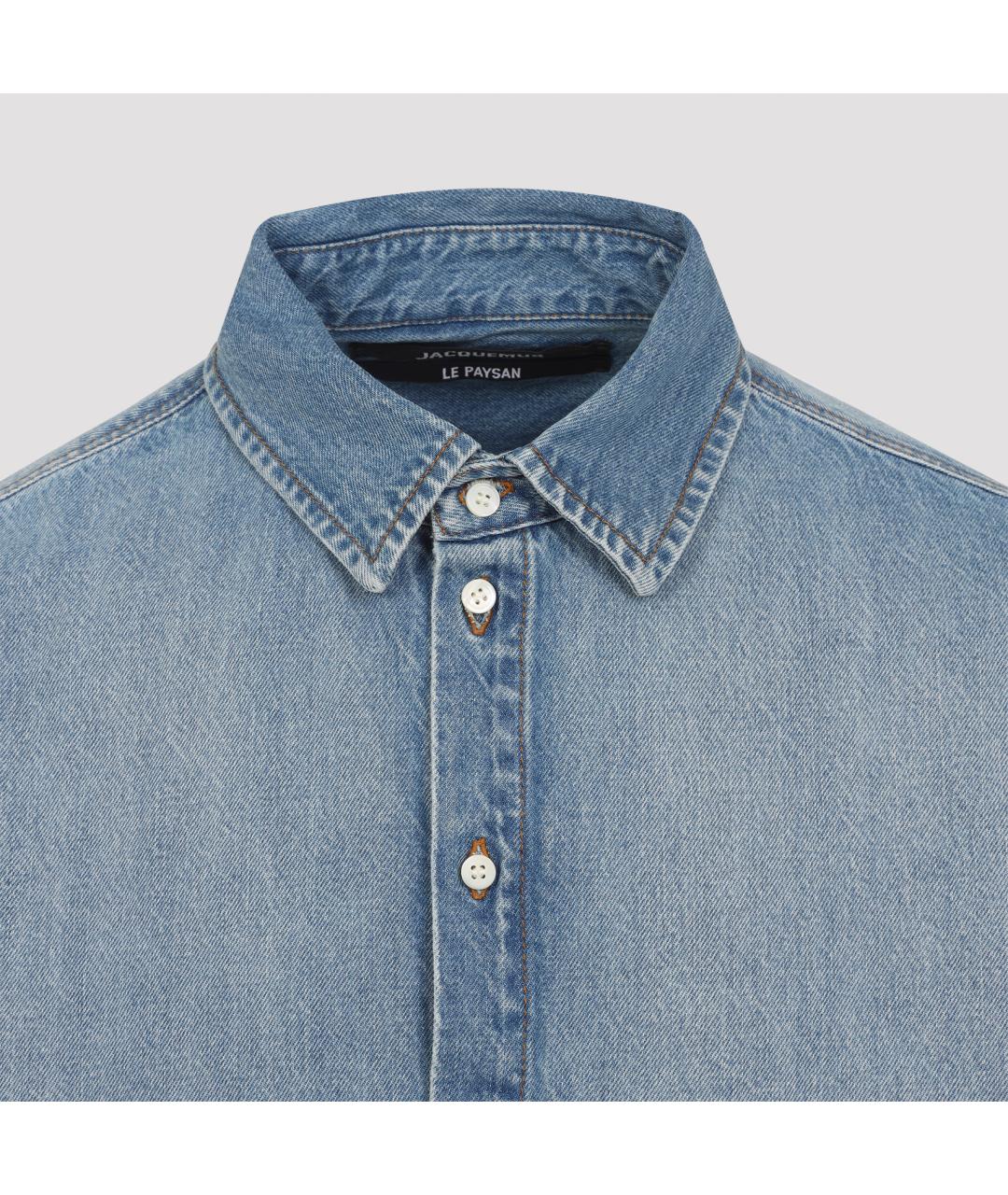 JACQUEMUS Синяя хлопковая кэжуал рубашка, фото 4