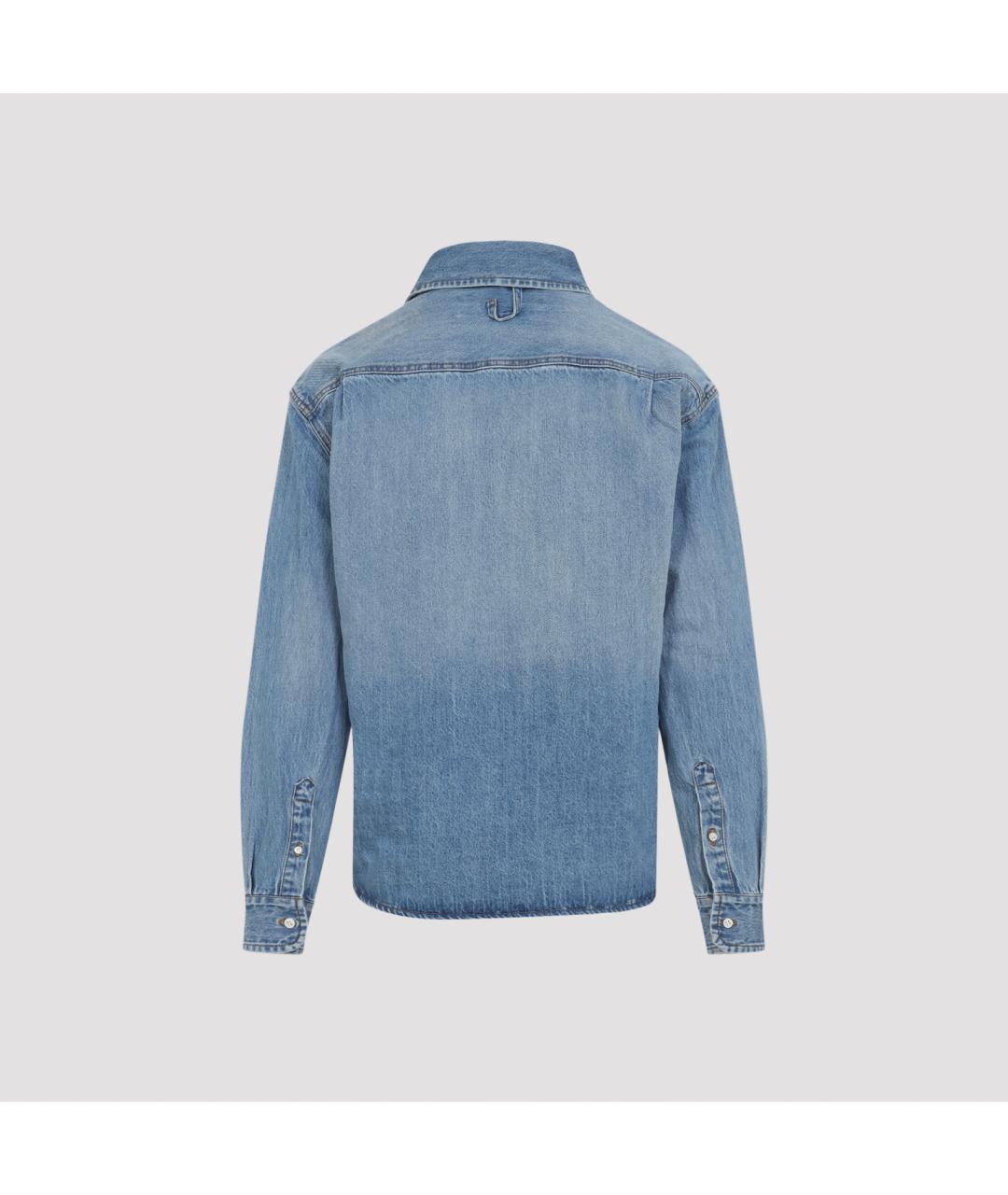 JACQUEMUS Синяя хлопковая кэжуал рубашка, фото 3