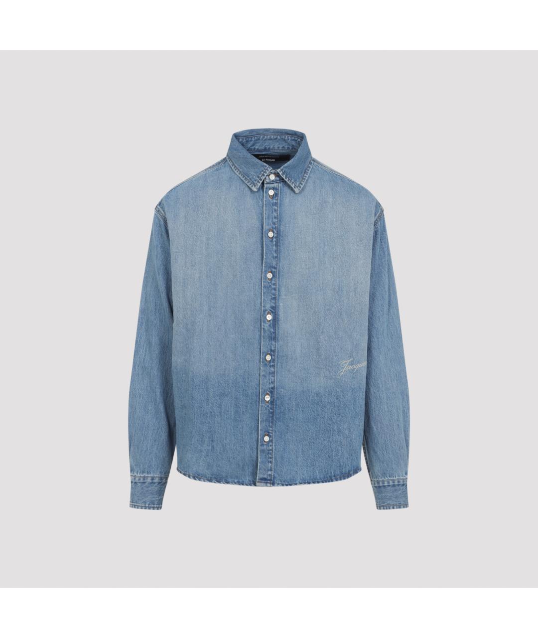 JACQUEMUS Синяя хлопковая кэжуал рубашка, фото 2