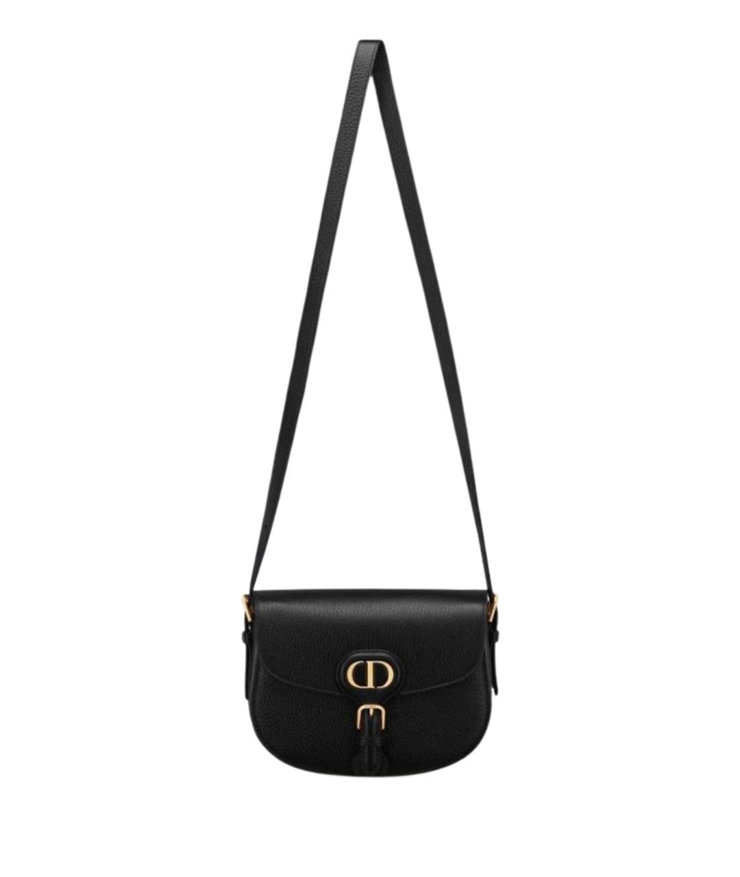 CHRISTIAN DIOR Черная кожаная сумка через плечо, фото 1