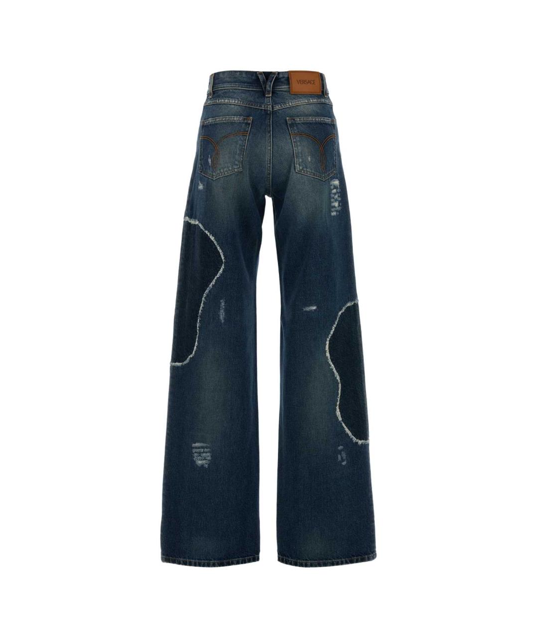 VERSACE Синие хлопковые прямые джинсы, фото 2