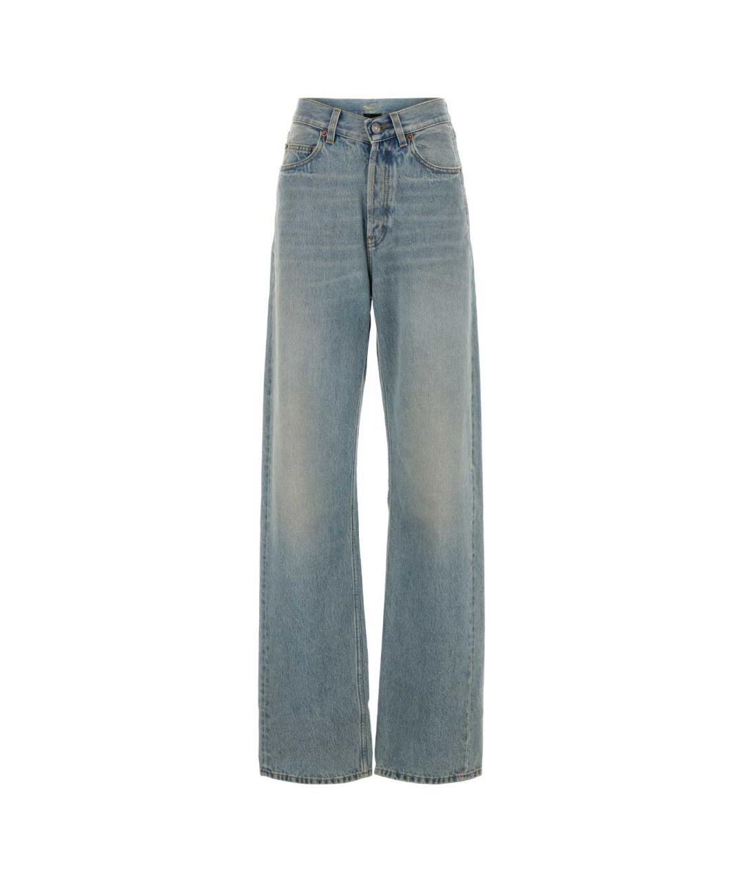 SAINT LAURENT Синие хлопковые прямые джинсы, фото 1