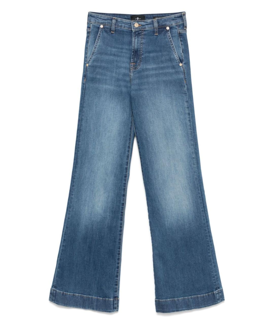 7 FOR ALL MANKIND Синие хлопковые прямые джинсы, фото 1