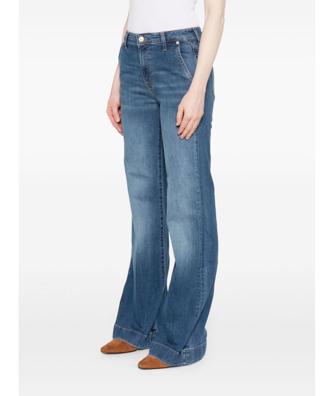 7 FOR ALL MANKIND Синие хлопковые прямые джинсы, фото 5