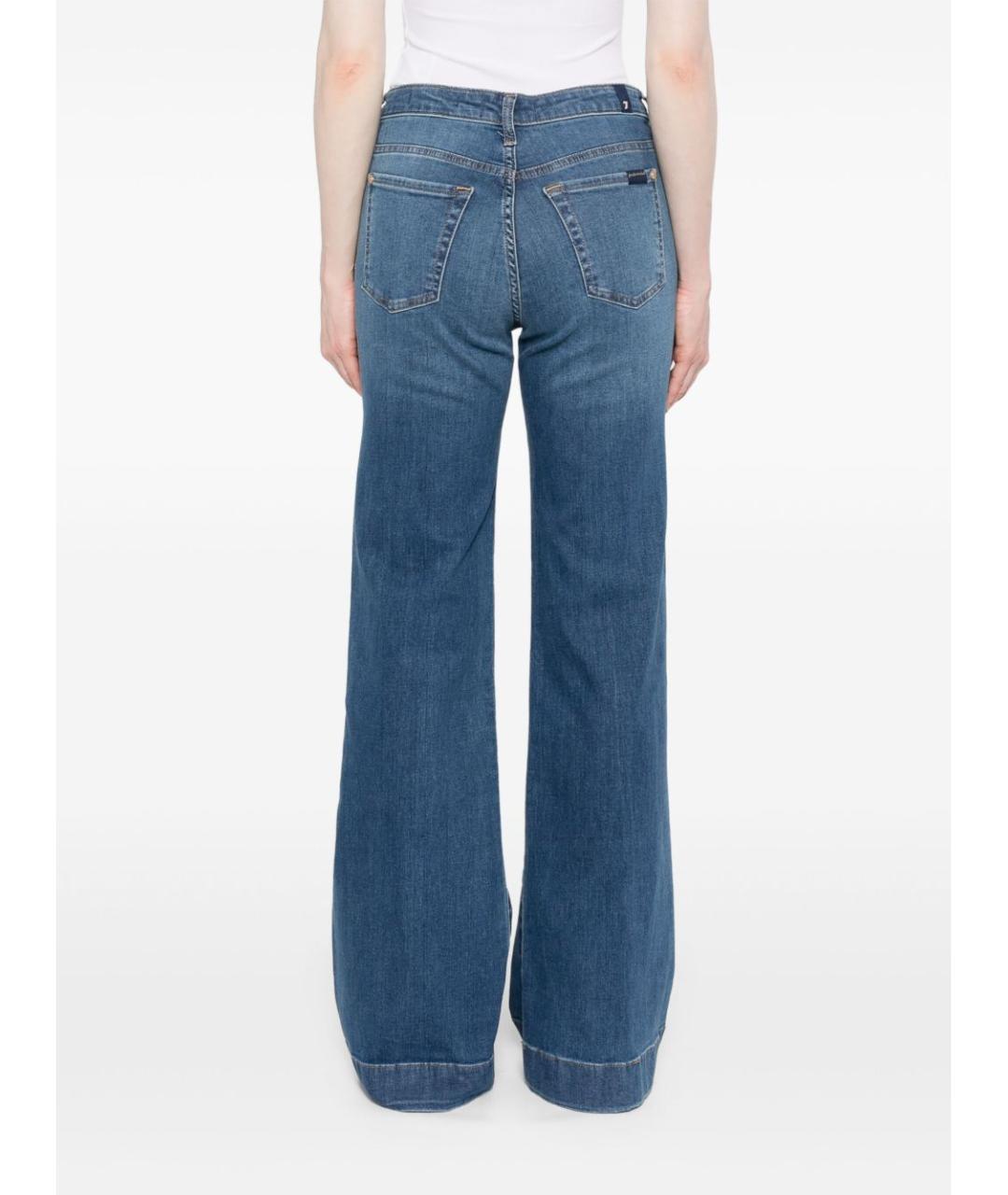 7 FOR ALL MANKIND Синие хлопковые прямые джинсы, фото 4