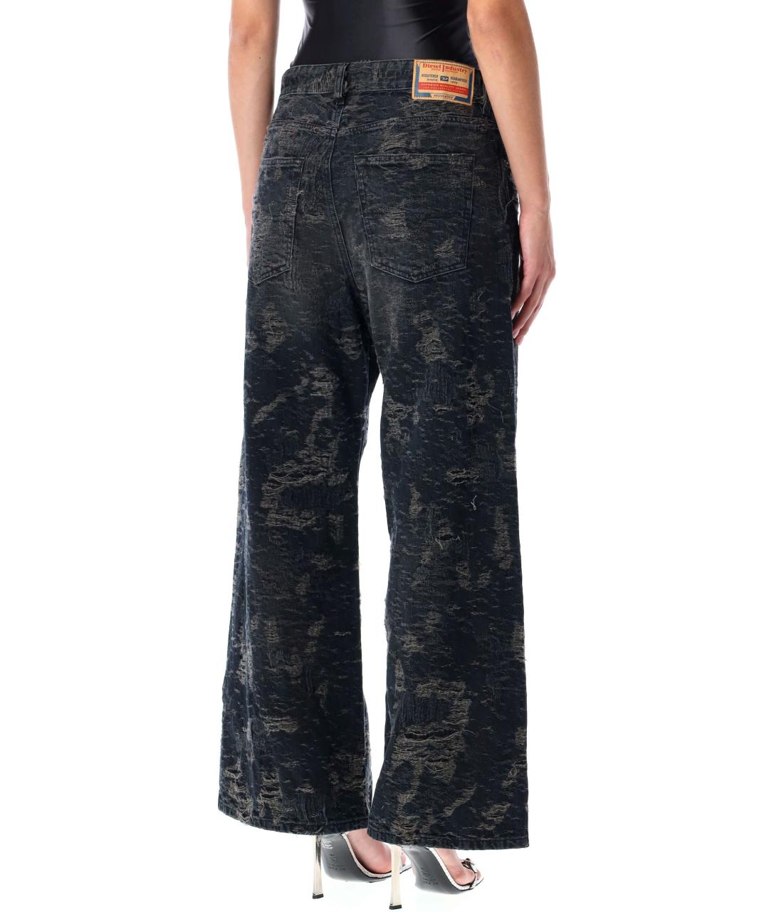 DIESEL Черные хлопковые прямые джинсы, фото 3