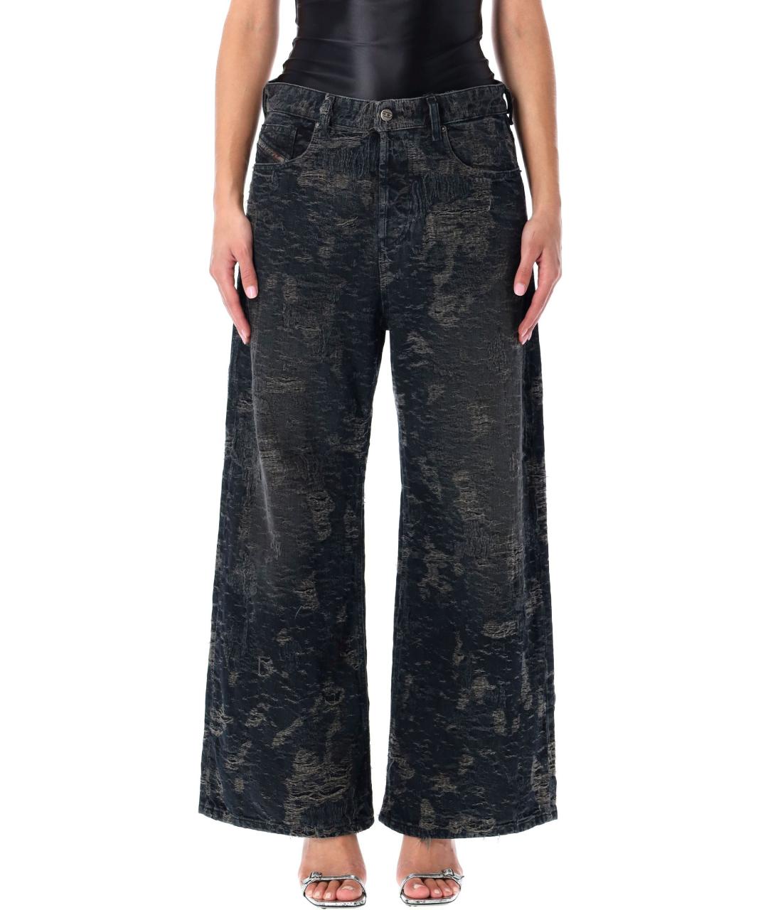 DIESEL Черные хлопковые прямые джинсы, фото 2