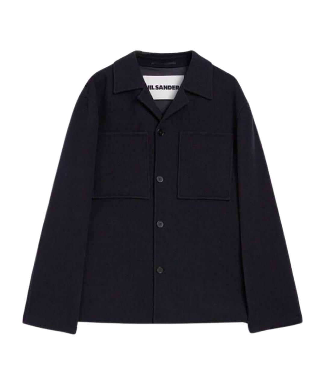 JIL SANDER Темно-синяя шерстяная куртка, фото 1