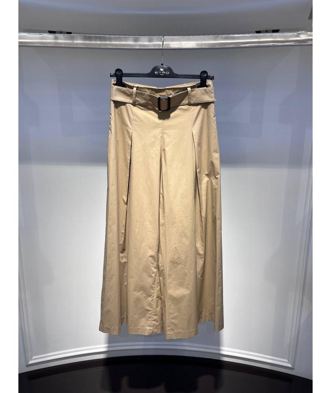 ETRO Бежевые хлопковые брюки широкие, фото 3