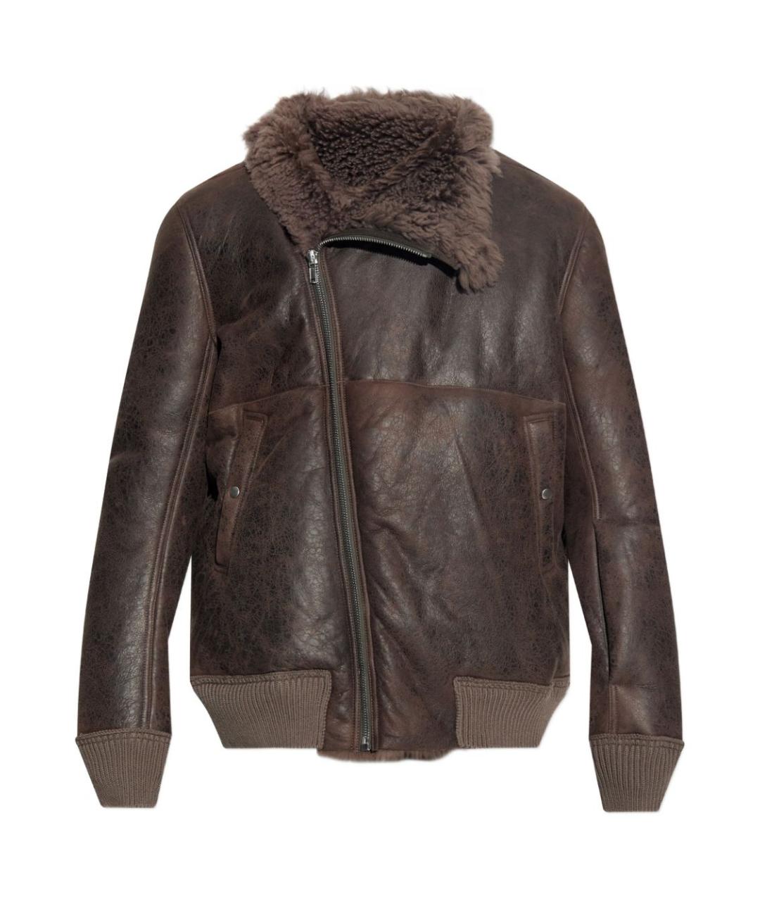 RICK OWENS Коричневая кожаная куртка, фото 1