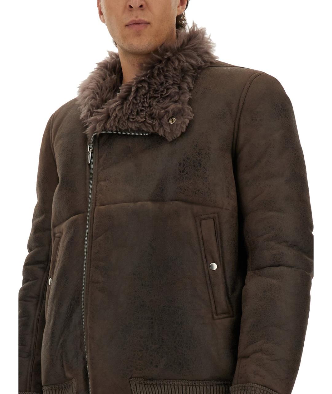 RICK OWENS Коричневая кожаная куртка, фото 4