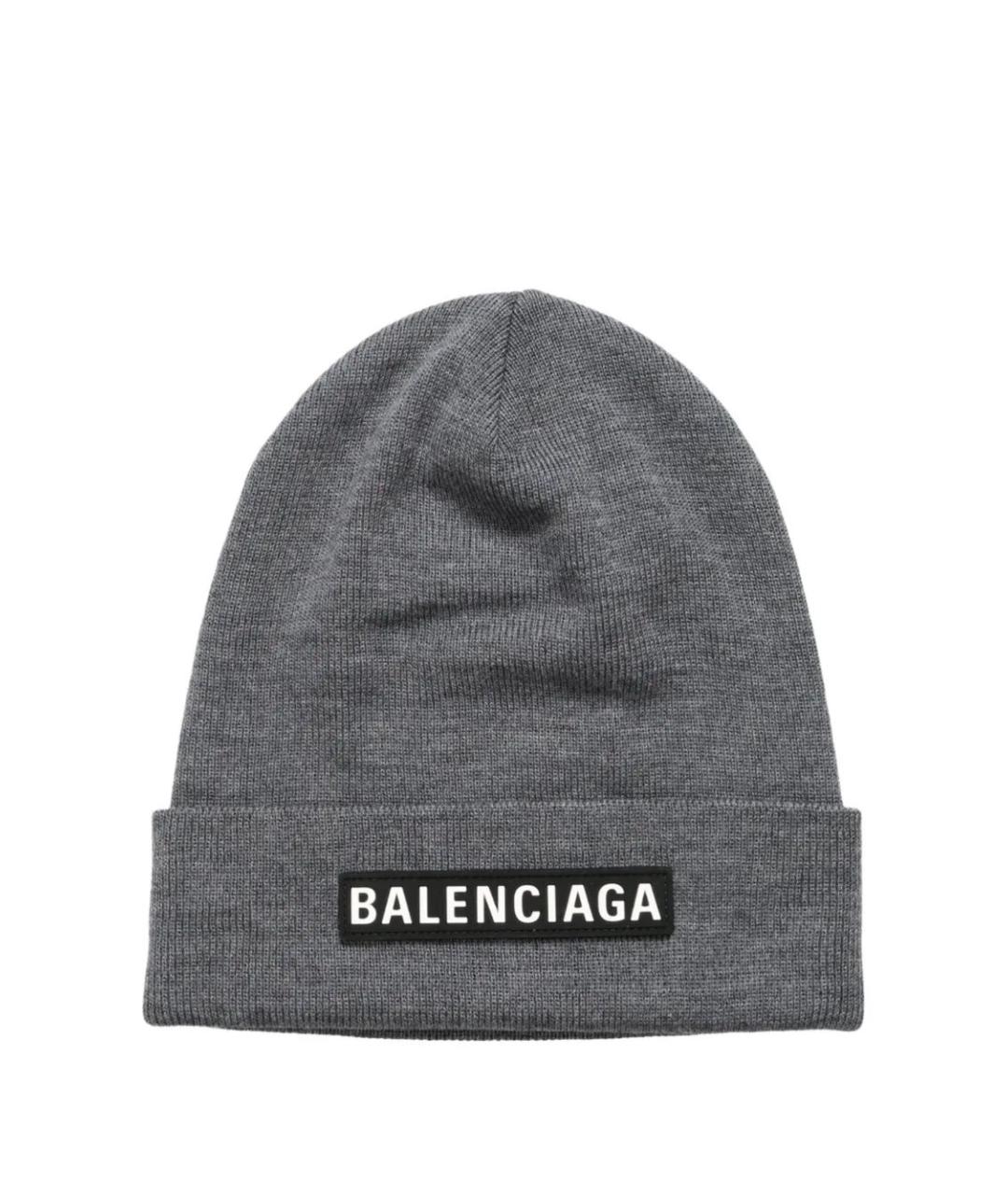 BALENCIAGA Серая хлопковая шапка, фото 1