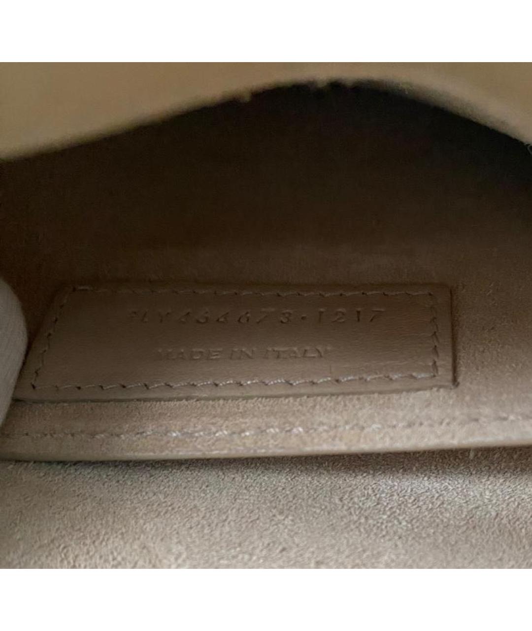 SAINT LAURENT Бежевая кожаная сумка через плечо, фото 8