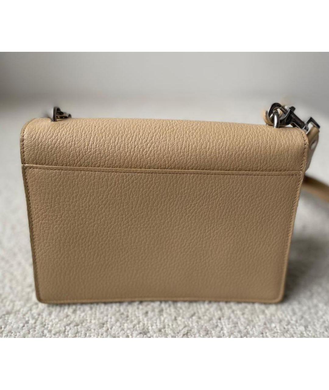 SAINT LAURENT Бежевая кожаная сумка через плечо, фото 2
