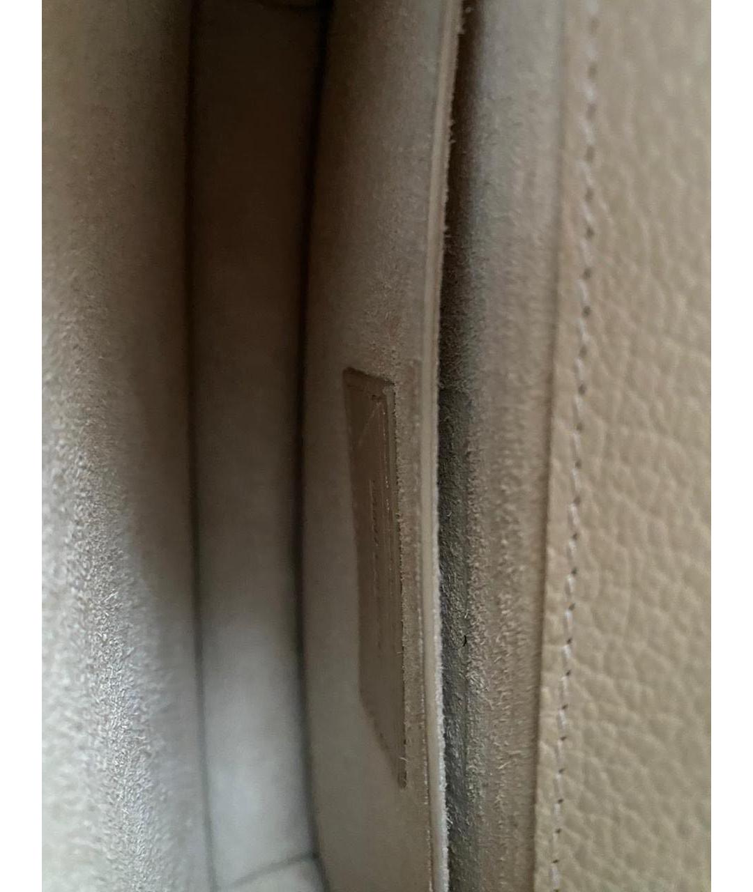 SAINT LAURENT Бежевая кожаная сумка через плечо, фото 5